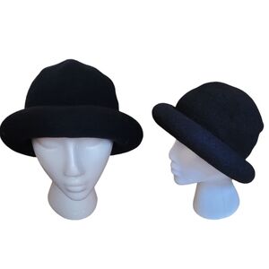 Vintage Black Wool Bowler Hat‎